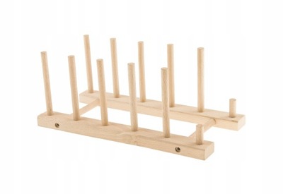 DREWNIANY stojak na talerze ociekacz uchwyt BUK