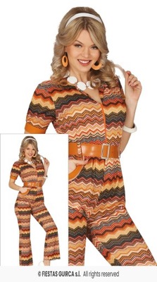 STRÓJ HIPISKA RETRO ABBA DISCO KOMBINEZON LATA 70' - S