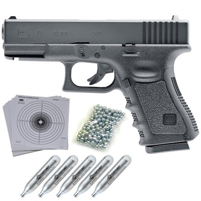 Wiatrówka Pistolet GLOCK 19 CO2 4,5 mm BB zestaw