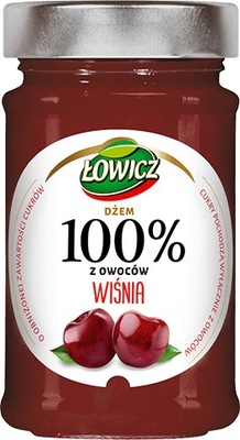 ŁOWICZ Dżem 100% z owoców wiśnia 220g