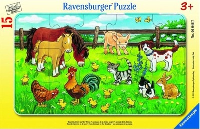 PUZZLE 15 ZWIERZĘTA DOMOWE, RAVENSBURGER