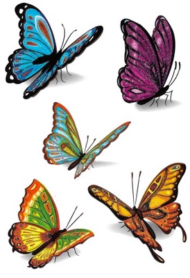 Tatuaże brokatowe motyle