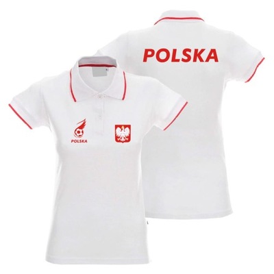 REPREZENTACJA POLSKA PIŁKA NOŻNA KOSZULKA POLO KIBICA DAMSKA LEWANDOWSKI