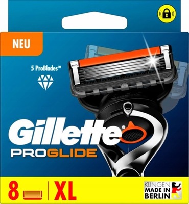 Gillette ProGlide Ostrza wkłady nożyki wymienne do maszynki 8 szt