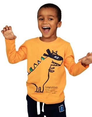 Bluzka długi rękaw chłopięca dziecięca z dinozaurem 110 Endo