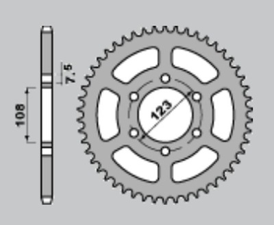 CHT ЗУБЧАТКА ЗАД 707 49 CAGIVA 50/80 696-49 Ł428