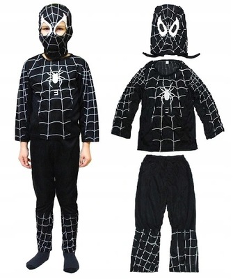 Strój kostium Spiderman pająk czarny 3-4 lata S