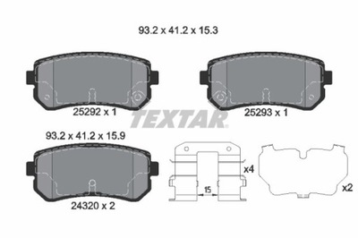 ZAPATAS DE FRENADO HYUNDAI PARTE TRASERA IX35/SPORTAGE 10- 2529201  