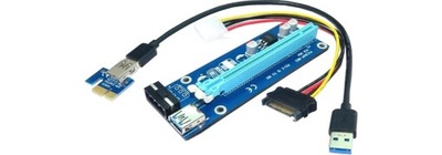 Riser PCi-E 1x-16x USB 3.0 SATA stabilizacja kart