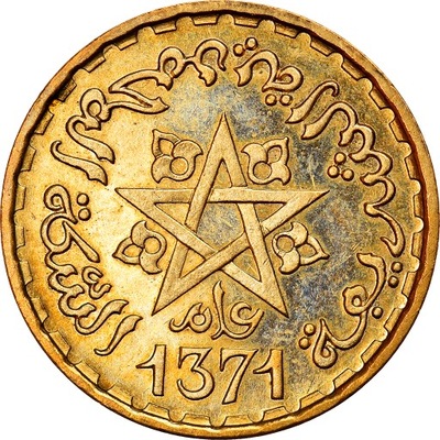 Moneta, Maroko, 10 Francs, 1371/1952, Paris, PRÓBA