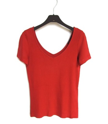 LUISA SPAGNOLI t-shirt_ 95%jedwab_jak nowy_ceglasty_roz.SM