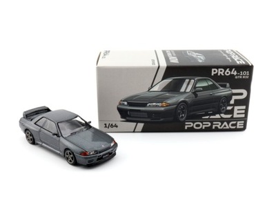 POP RACE PR64-101 Nissan Skyline GTR R32 Gun Grey Metallic PR640101 1:64
