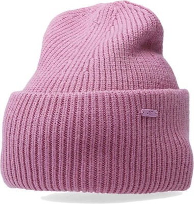 4F czapka zimowa beanie różowy rozmiar S