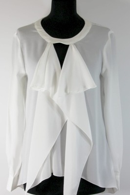 Bluzka biała z żabotem elegancka R 36/38