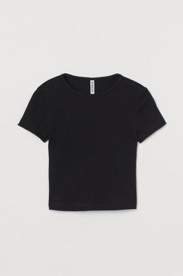 H&M t-shirt krótka koszulka CZARNA rozm L