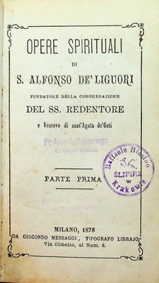 Opere Spirituali Parte Prima 1878 r.