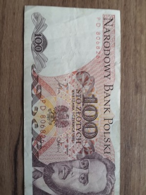 Banknot 100 zł 1986 rok