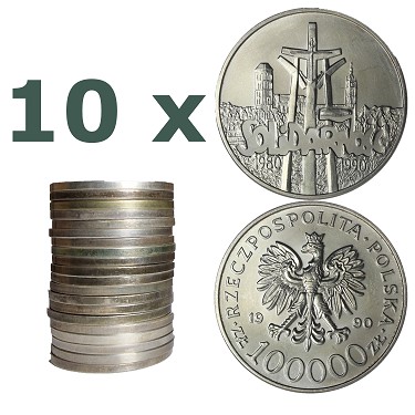 LOT 10 x 100 000 ZŁ - SOLIDARNOŚĆ TYP A - 1990