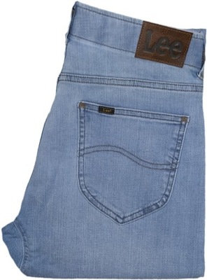 LEE SLIM FIT MVP spodnie jeansowe HERON BLUE zwężane W40 L34