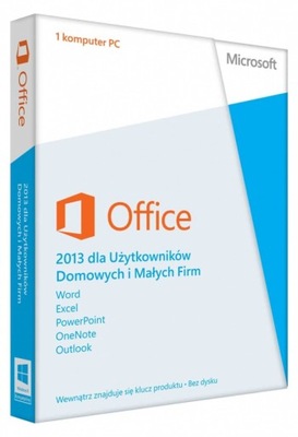 NOWY Microsoft Office 2013 1 PC / licencja wieczysta BOX