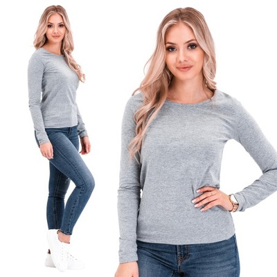 Bluzka damska longsleeve 017LLR szara XXL