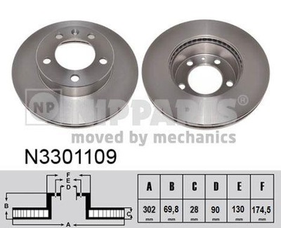 NIPPARTS N3301109 ДИСК ТОРМОЗНОЙ (1 ШТУКА)