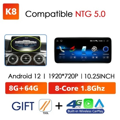 DE AUTOMÓVIL NAVEGACIÓN GPS CARPLAY PARA MERCEDES GASOLINA W176 C117 X156 W463 2012-2018  