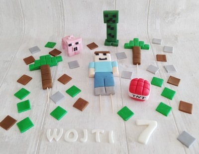 Steve Creeper świnia drzewa Minecraft napis TNT