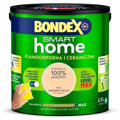 Bondex Smart Home farba ceramiczna plamoodporna do ścian 2,5L miodowy melon