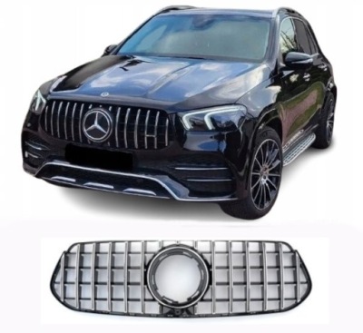 Решітка радіатора решітка радіатора mercedes gle w167 v167 c167 купе panamericana amg gt хром фото №1