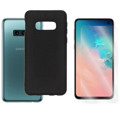 Etui Jelly do Samsung S10e G970 czarny MATT+SZKŁO