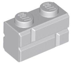 LEGO 1X2 CEGŁY KOL. JASNOSZARY NR 98283 - 10 SZT