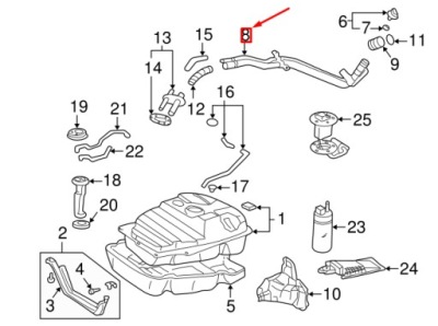 Lexus lx j100 труба заливной топлива 7720160531 оригинальная фото №1