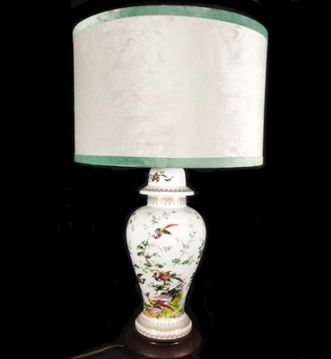 LIMOGES porcelanowa lampa rajskie ptaki 58