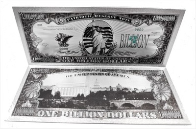 Srebrzony Banknot Kolekcjonerski Bilion Dolarów