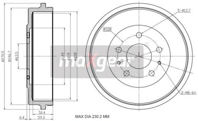 MAXGEAR БАРАБАН ТОРМОЗНОЙ 19-0831