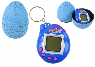 Tamagotchi w jajku. Elektroniczne zwierzątko, niebieskie