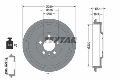 TEXTAR 94024300 БАРАБАН ТОРМОЗНОЙ