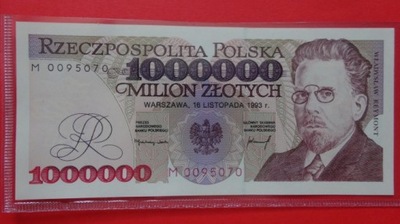 1000000 zł 1993 M nr 0095070 ,UNC.NISKI NUMER !