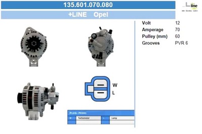 BV PSH GENERADOR OPEL 70 AMP GENERADOR  