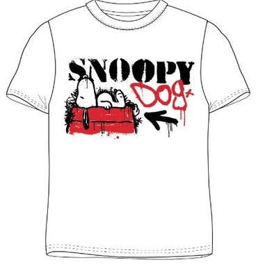 T-Shirt Koszulka Bluzka Snoopy 164 Biała