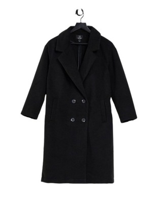 Threadbare Petite czarny klasyczny płaszcz 34