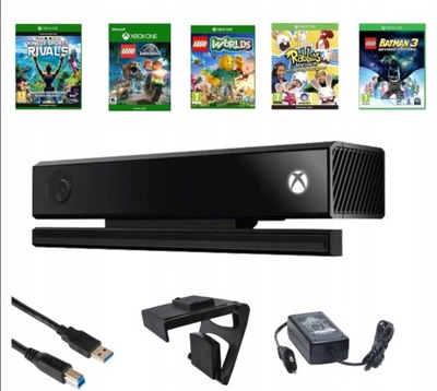 SENSOR KINECT 2.0 XBOX ONE S X + UCHWYT TV + 5xGRA