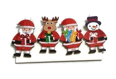 KLAMERKI DEKORACYJNE OZDOBNE ŚWIĄTECZNE MIKOŁAJ RENIFER BAŁWAN