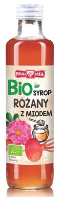 Syrop różany słodzony miodem BIO 250 ml Polska Róż