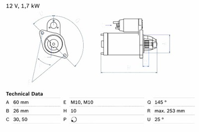 BOSCH STARTERIS MERCEDES C T-MODEL S202 C W202 CLK A208 CLK A209 CLK 