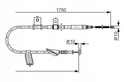 ТРОС ТОРМОЗА РУЧНОГО ЗАД L (1750MM) SUBARU LEGAC