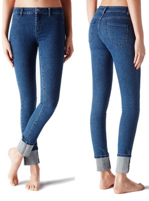 CALZEDONIA spodnie jeans podwinięte nogawki XS
