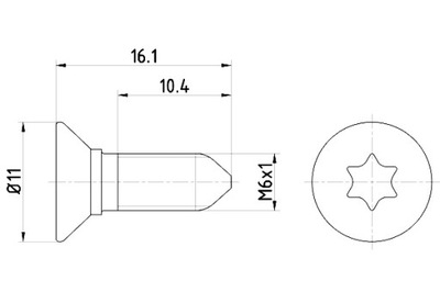 TEXTAR PERNO FIJADOR FRENOS DISCO PARTE DELANTERA PARTE TRASERA M6X1X16 1  