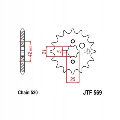 ENGRANAJE PARTE DELANTERA JT JTF569,11  